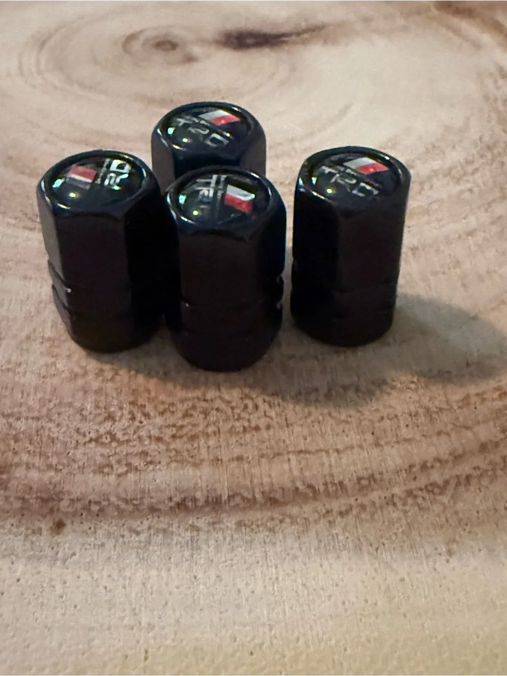 Black Tire Valve Stem Caps — Set of 4